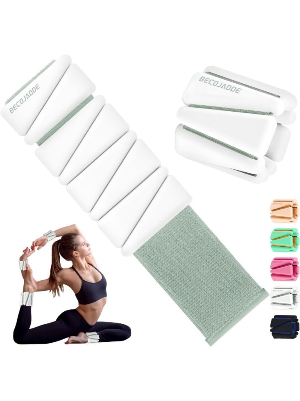 Adjustable Ankle & Wrist Weights Set of 2 for Women - 1 lb & 2 lb Options